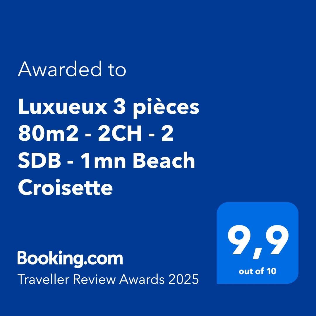 Luxueux 3 Pieces 80M2 - 2Ch - 2 Sdb - 1Mn Beach Croisette Канни Екстер'єр фото
